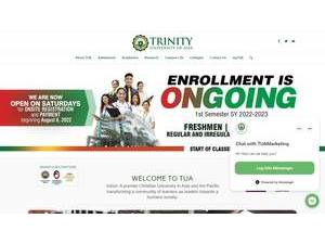 Trinity University of Asia's official website homepage screenshot