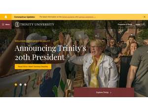 Trinity University's official website homepage screenshot