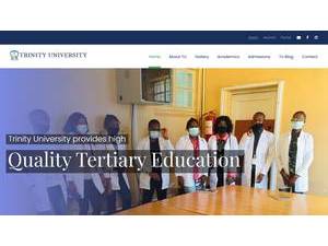 Trinity University, Zambia's official website homepage screenshot