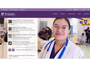 Trinity Washington University's official website homepage screenshot