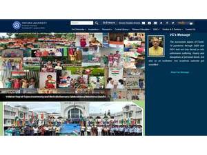 Tripura University's official website homepage screenshot