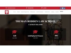 Truman Bodden Law School's official website homepage screenshot