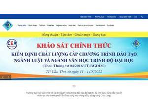 Trường Đại học Cần Thơ's official website homepage screenshot