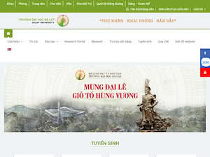 Trường Đại học Đà Lạt's official website homepage screenshot