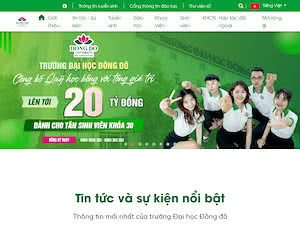 Trường Đại học Đông Đô's official website homepage screenshot
