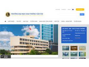 Trường Đại học Giao Thông Vận Tải's official website homepage screenshot