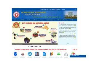 Trường Đại học Hùng Vương's official website homepage screenshot