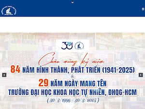 Trường Đại Học Khoa Học Tự Nhiên, Đại học Quốc gia TP Hồ Chí Minh's official website homepage screenshot