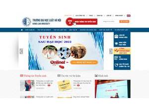 Trường Đại học Luật Hà Nội's official website homepage screenshot