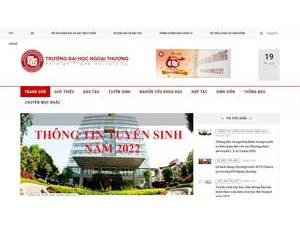 Trường Đại học Ngoại Thương's official website homepage screenshot