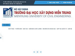 Trường Đại học Xây dựng Miền Trung's official website homepage screenshot