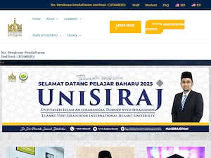 Tuanku Syed Sirajuddin International Islamic University's official website homepage screenshot