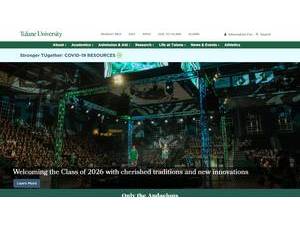 Tulane University's official website homepage screenshot