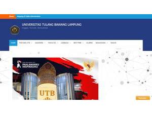 Tulang Bawang University's official website homepage screenshot