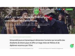 Tunis Private University's official website homepage screenshot