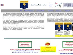 Tunisia Tech University's official website homepage screenshot