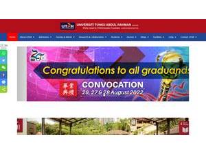 Tunku Abdul Rahman University's official website homepage screenshot