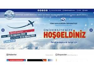 Türk Hava Kurumu Üniversitesi's official website homepage screenshot