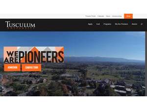 Tusculum University's official website homepage screenshot