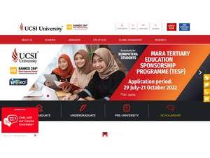 UCSI University's official website homepage screenshot