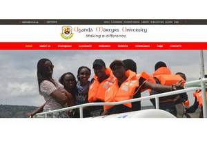 Uganda Martyrs University's official website homepage screenshot