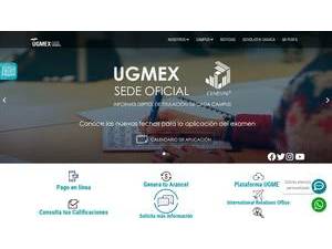UGMEX's official website homepage screenshot