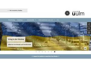 Ulm University's official website homepage screenshot