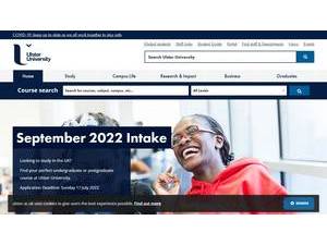 Ulster University's official website homepage screenshot