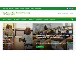 Umaru Musa Yar'Adua University's official website homepage screenshot
