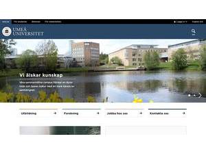 Umeå University's official website homepage screenshot