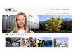 UMIT Private University for Health Sciences, Medical Informatics and Technology's official website homepage screenshot