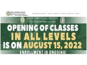 Union Christian College's official website homepage screenshot