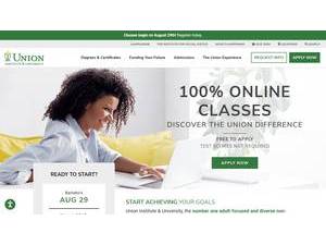 Union Institute & University's official website homepage screenshot