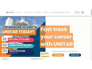 UNITAR International University's official website homepage screenshot