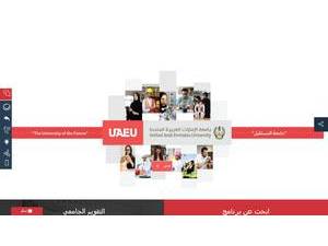 United Arab Emirates University's official website homepage screenshot
