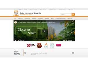 United International University's official website homepage screenshot