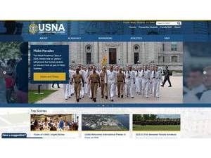 United States Naval Academy's official website homepage screenshot