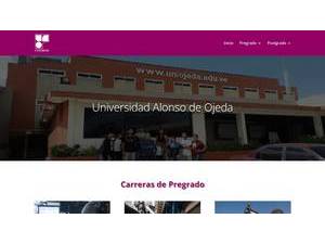 Universidad Alonso de Ojeda's official website homepage screenshot