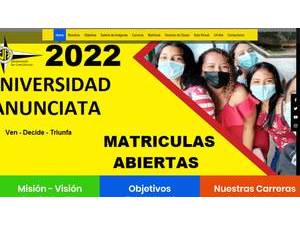 Universidad Anunciata's official website homepage screenshot