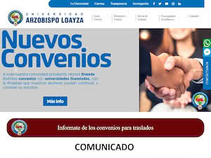Universidad Arzobispo Loayza's official website homepage screenshot