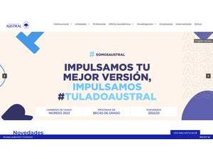 Universidad Austral's official website homepage screenshot