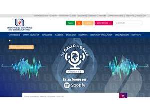 Universidad Autónoma de Aguascalientes's official website homepage screenshot