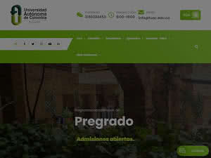 Universidad Autónoma de Colombia's official website homepage screenshot