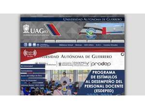 Universidad Autónoma de Guerrero's official website homepage screenshot