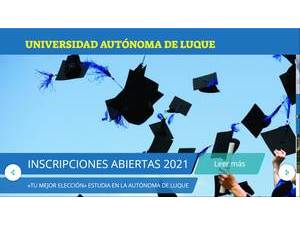 Universidad Autónoma de Luque's official website homepage screenshot