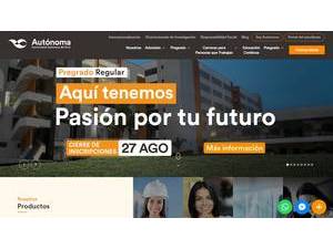 Universidad Autónoma del Perú's official website homepage screenshot