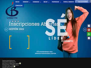 Universidad Bethesda's official website homepage screenshot
