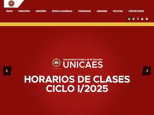 Universidad Católica de El Salvador's official website homepage screenshot
