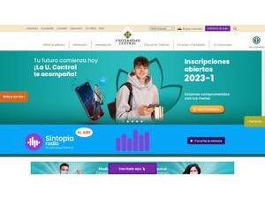 Universidad Central's official website homepage screenshot