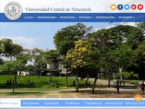 Universidad Central de Venezuela's official website homepage screenshot